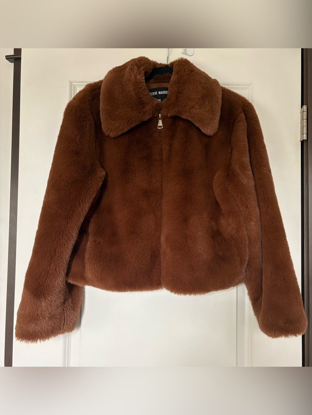 Steve Madden Juniper Faux Fur Coat in Nutmeg